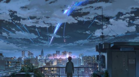 your name, kimi no na wa, anime blockbuster, meteorite scene, beautiful sky